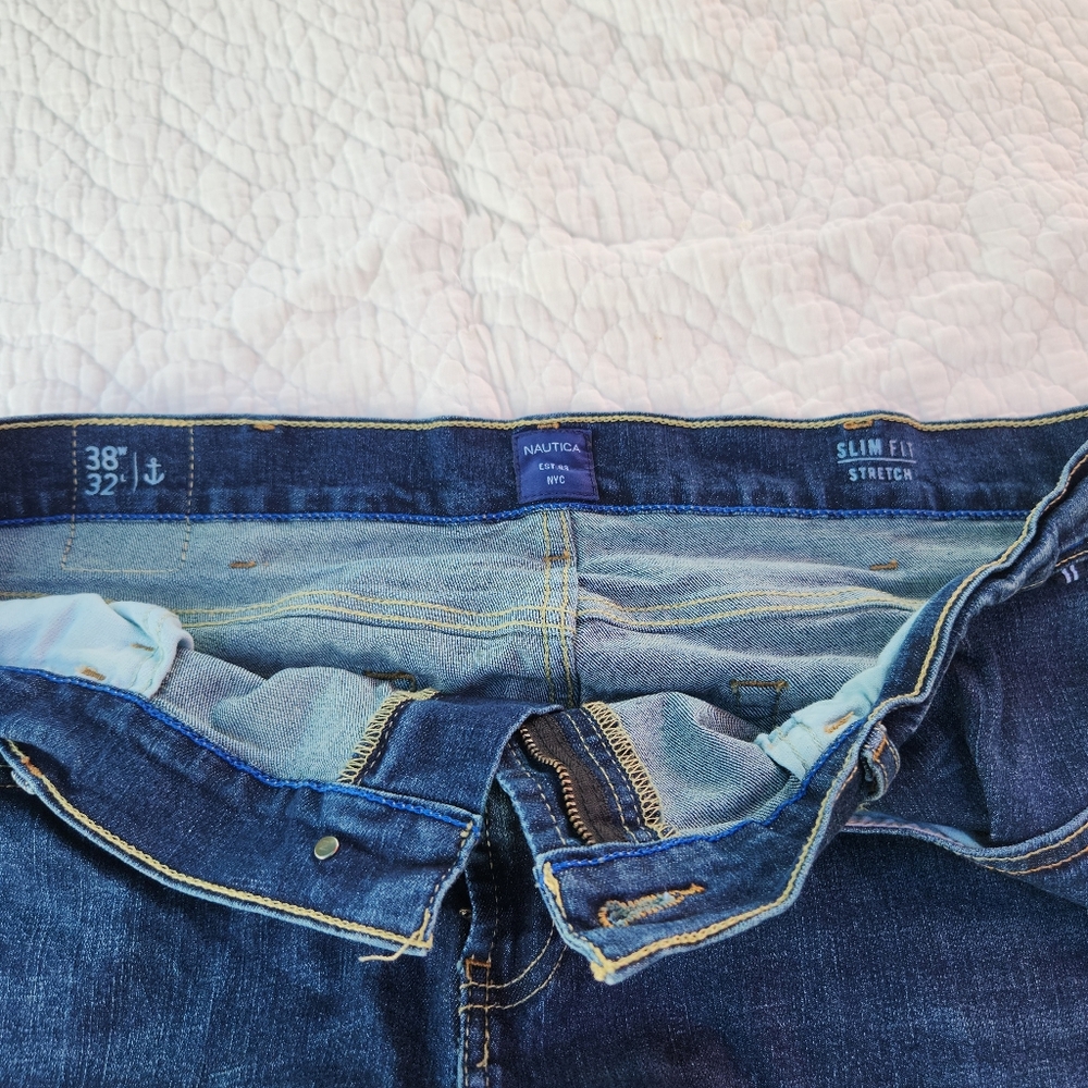 Nautica Dark Blue Slim Fit Stretch Jeans  38x32
